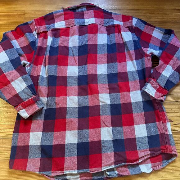 C.E. Schmidt Workwear red blue heavy cotton button up collar shirt SIZE XL - Picture 5 of 5